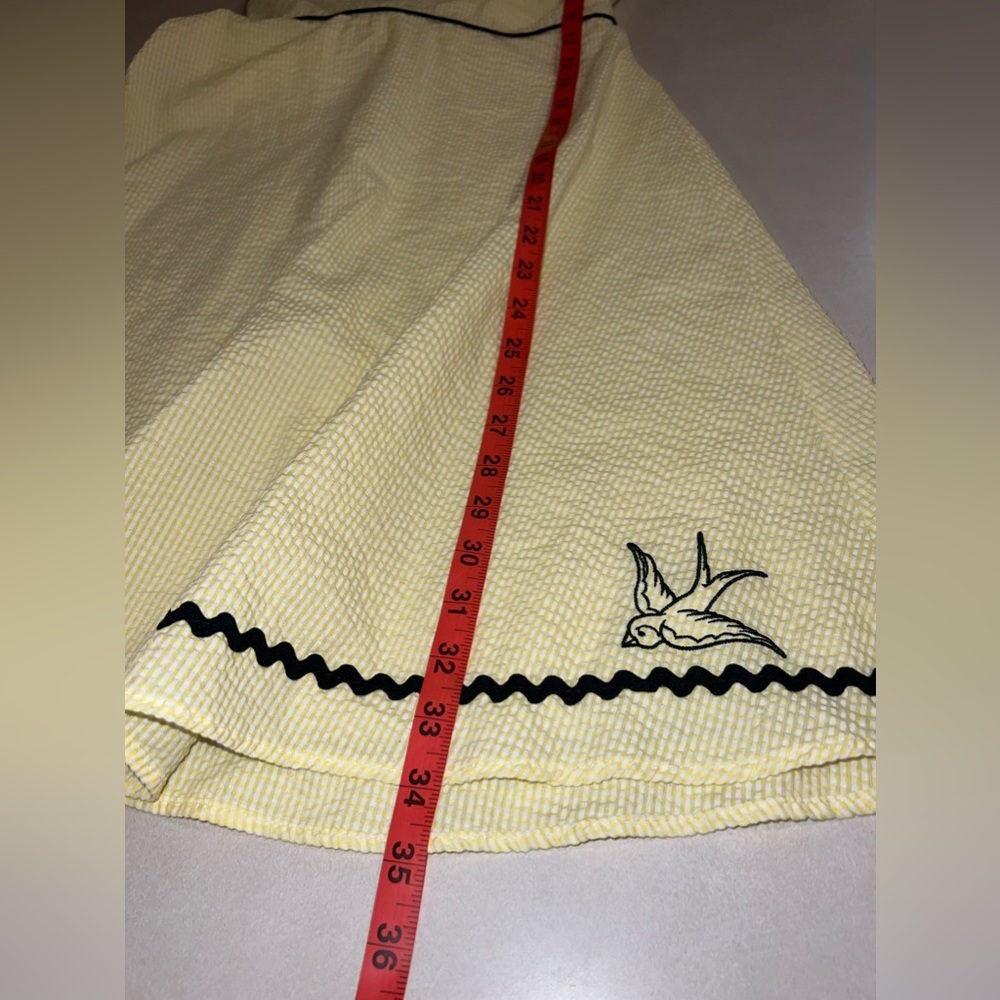 NWT Rock Steady Seersucker Dress Medium M Yellow Halter l - Picture 6 of 6